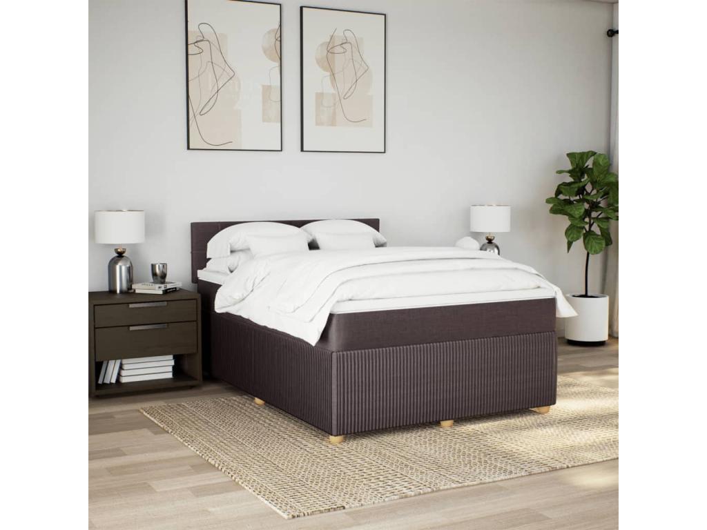 Bed base with mattress, dark brown, 140x200 cm, XYGL27083