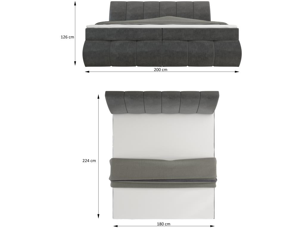 Elariva Spring Bed L 180x200 / Fabric-Pink MXMO77078