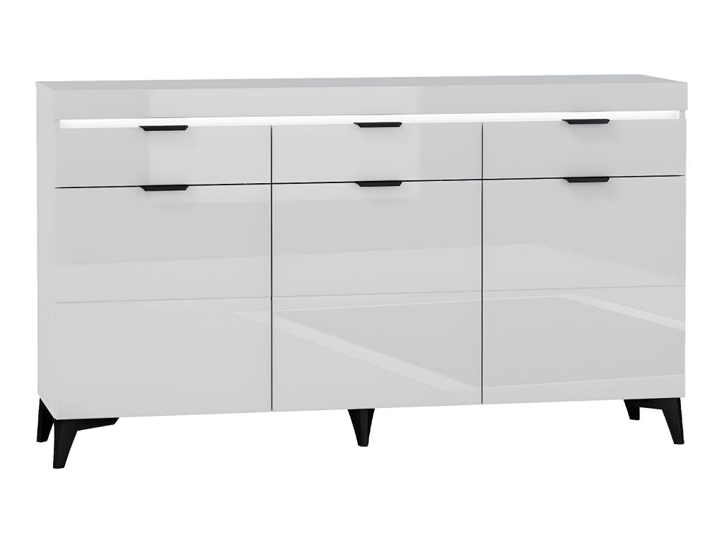 3-Door, 3-Drawer Buffet with LED Lighting Included, White VKME29136