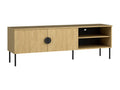 TV stand with 2 doors and 2 shelves - Natural and black - Boisona IHJZ91193