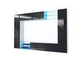 Wall unit with matte white body/high-gloss black LED fronts, 183x262x39 cm, WGGN01507