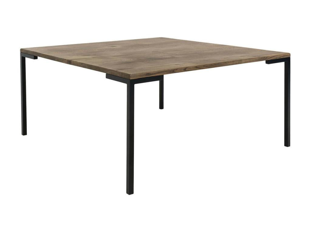 Elariva - Square Coffee Table 90cm Grey Oak and Metal Legs EFAZ90762
