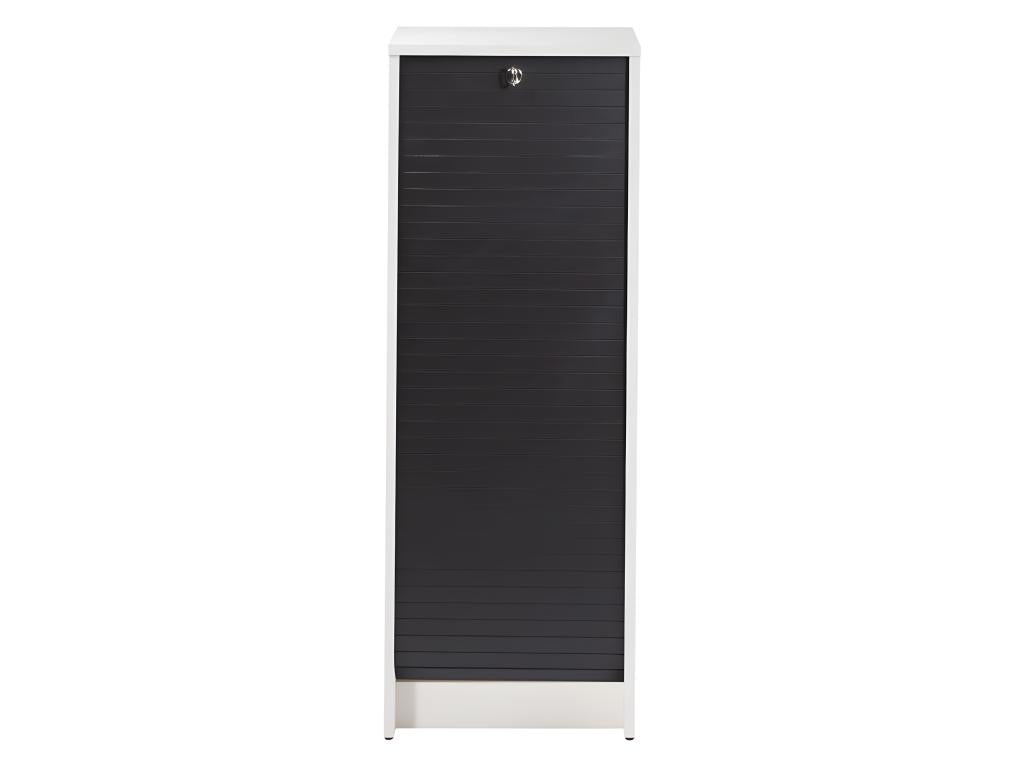 White or Black Curtain Filing Cabinet with 5 Shelves, 37.8x103.8x38.4 cm - Black WHEL13076