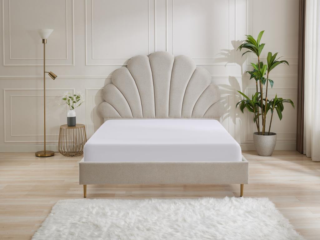 Shell-shaped bed 160x200 cm - Fabric - Beige - Boisona UOWD97670