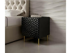Bedside Table Set of 2 Matte Black 44x54x41 cm High Quality HOTI GCFF39017