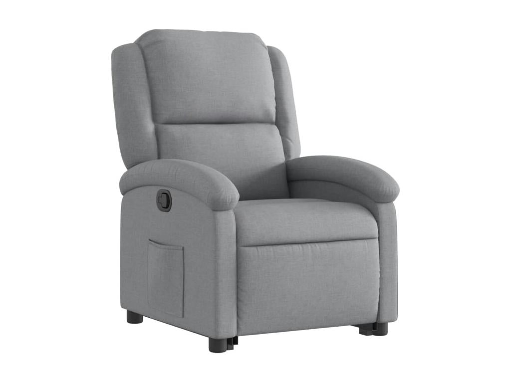 Light Grey Fabric Reclining Armchair LMLE83670