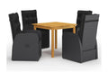 5-Piece Black Garden Dining Set GMIZ48705