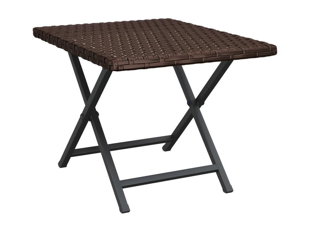 Elariva Premium - Folding table, brown, 45x35x32 cm, woven resin, IKOP47672