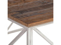 Silver coffee table in stainless steel and solid larch wood GTSN18237