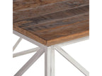 Silver coffee table in stainless steel and solid larch wood GTSN18237