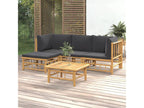 5-piece garden furniture set with dark grey cushions Elariva KRTM01892