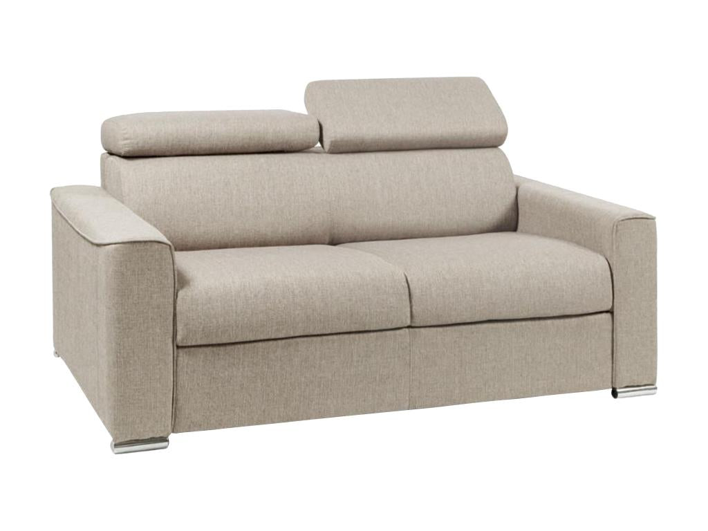 2-seater sofa bed in beige fabric - 120 cm sleeping area - 14 cm memory foam mattress Boisona UQLN26826