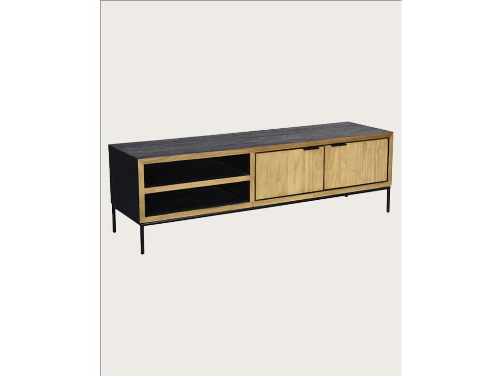 Boisona - Two-tone recycled teak TV stand 160 cm WSZS57691