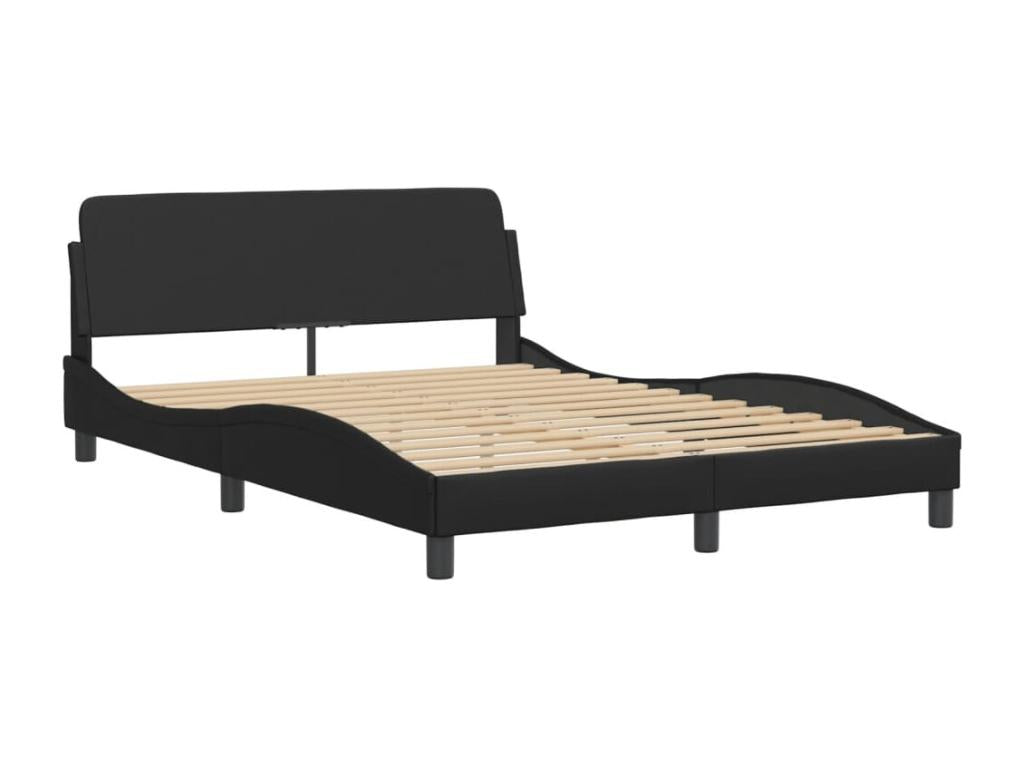 Bed with black mattress 120x200 cm faux leather TIMT73827