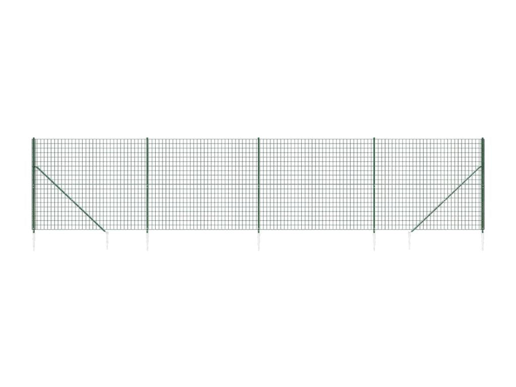 Wire mesh fence and green anchor post 2.2x10m CLCC47711