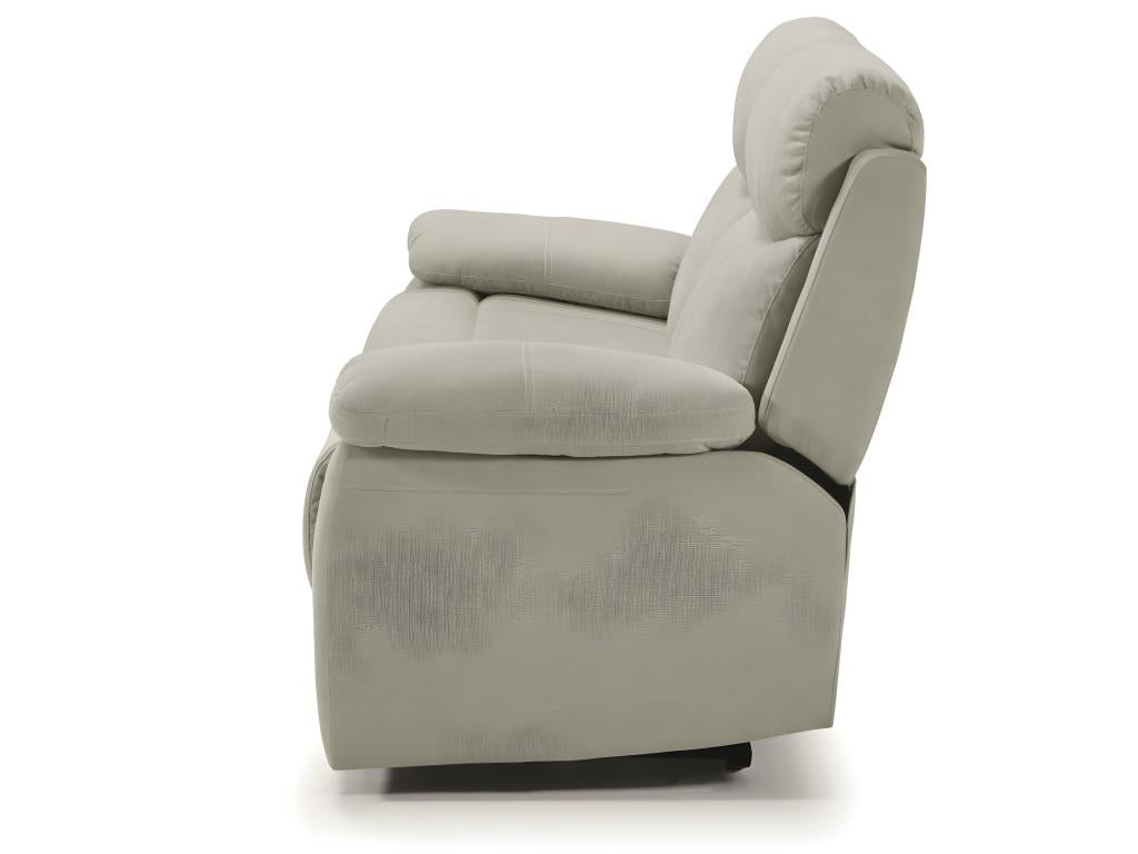 Manual 3-seater sofa in grey fabric - W- 190 x D- 90 x H- 103 cm CLYI30037