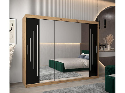 2-Door Sliding Wardrobe 200/250/62 3 Doors Elariva/Black FITI00946