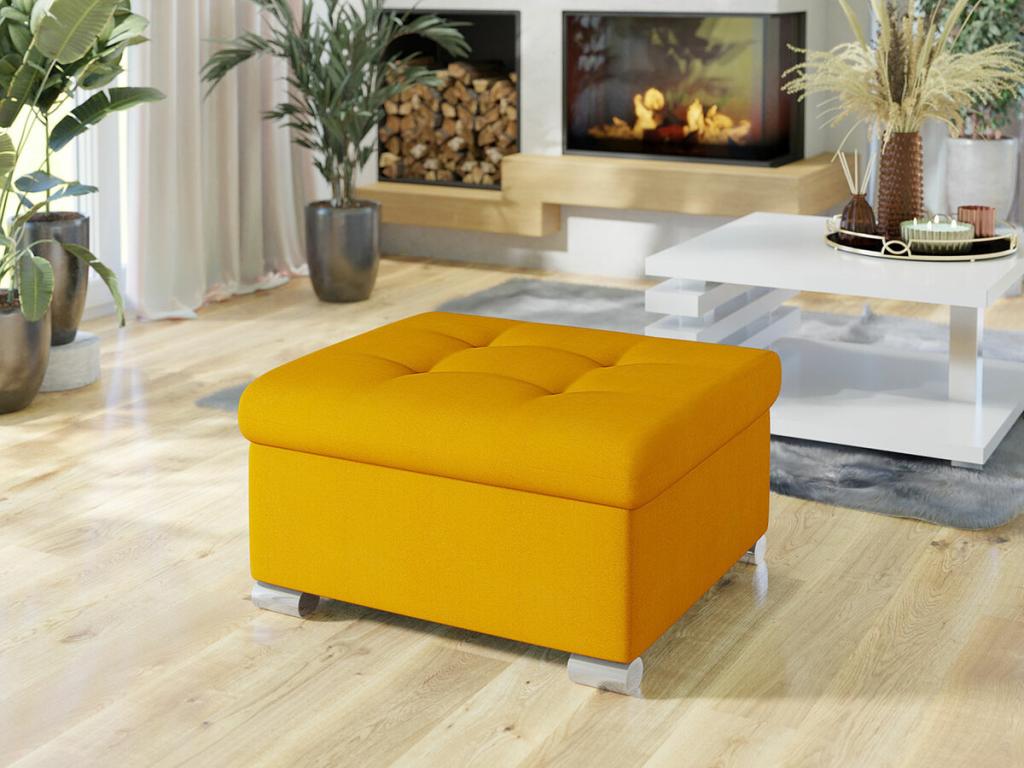 Pouf 115 Yellow 41x68x70cm Upholstery Plastic Feet ORAD49666