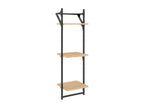 3-Tier Wall Shelves with Bars, 2 pcs, Oak, Boisona LKPM65382