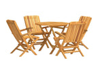 5-piece garden dining set, solid teak wood, AVDN28142
