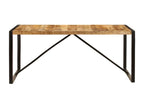 Boisona 180cm Solid Mango Wood Dining Table with Black Steel Legs KDOE51099