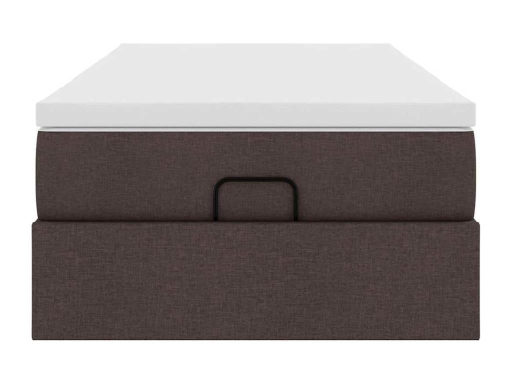 Boisona bed frame with dark brown mattress 80x200 cm fabric CUXB33980