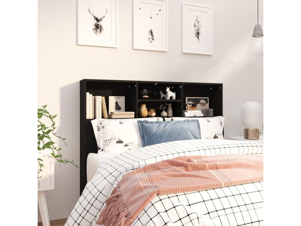 Black Headboard Wardrobe 120x19x103.5 cm YEDE13407