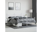 Metal bed frame with white headboard/footboard 160x200cm LXFO16534