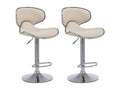 Set of 2 Bar Stools - Faux Leather / - Cream - v2 OKQV20005