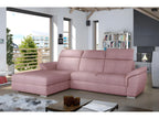 Luxury pink fabric corner sofa bed, 5-seater, left-hand corner (front view) Elariva VTVA93794