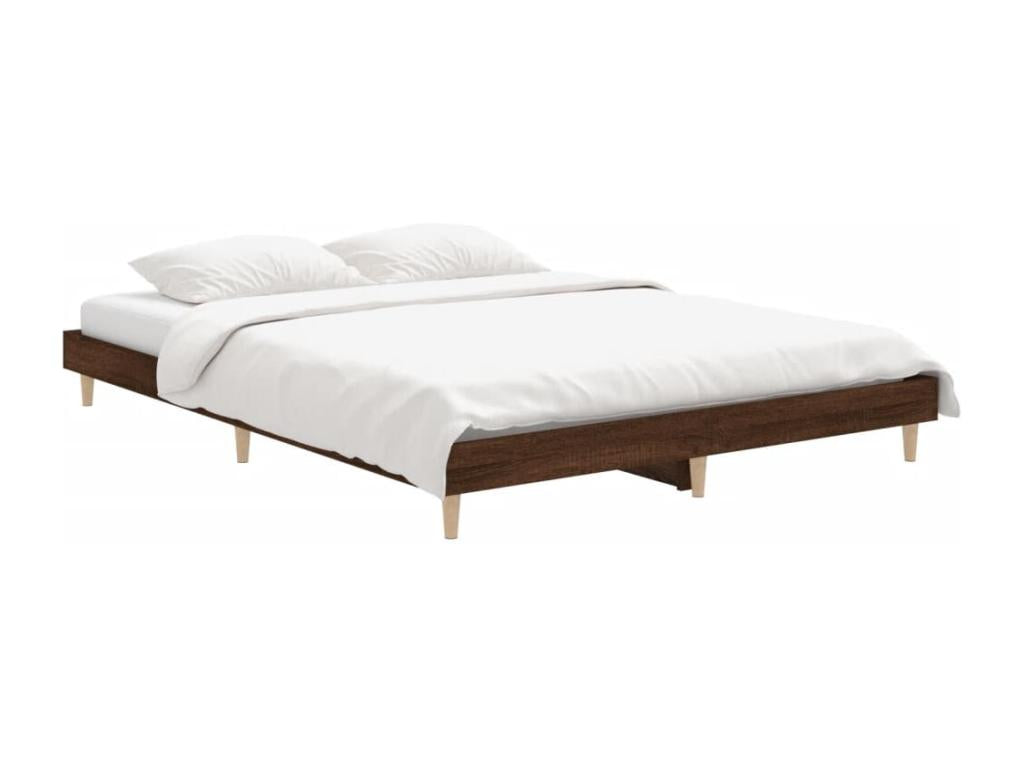 Bed frame without mattress, brown oak, 140x190 cm, WMIS16994
