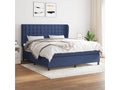 Upholstered bed base with mattress, blue, 180x200 cm, fabric CZIS28596