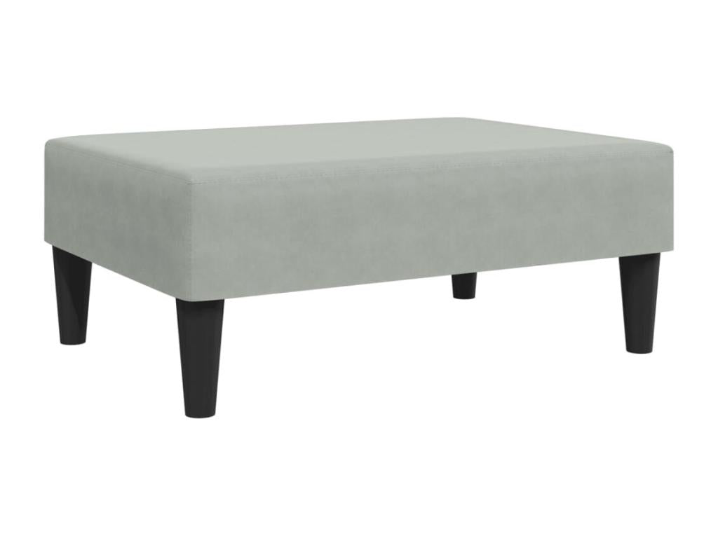 2-seater sofa bed with footrest, light grey velvet ZVMI69175