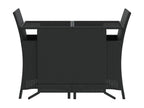 3-piece set with cushions, black resin wicker BSFW33059