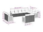 Garden furniture set with cushions, 12 pieces, grey woven resin FGGD66451