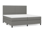 Upholstered bed base with mattress, Dark Grey 200x200cm Fabric VXRM83953