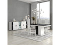 Elariva - Dining Table with White Central Pedestal and Black Marble Look RZSE77412