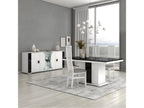 Elariva - Dining Table with White Central Pedestal and Black Marble Look RZSE77412