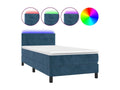 Bed base with LED mattress, dark blue, 100x200 cm, QRNR85581