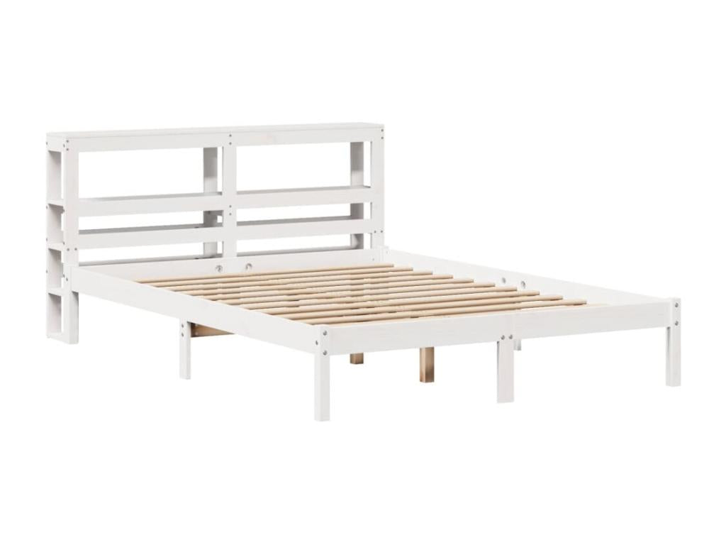 Bed frame without white mattress 160x200 cm solid pine wood TBCO81530