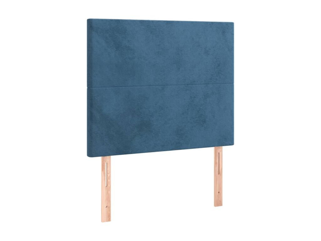 Bed frame with headboard, dark blue, 90x200 cm, velvet, VPSN10913