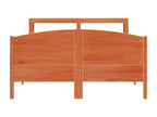 Bed frame without mattress, brown wax finish, 160x200cm, solid pine wood, SEVE77532