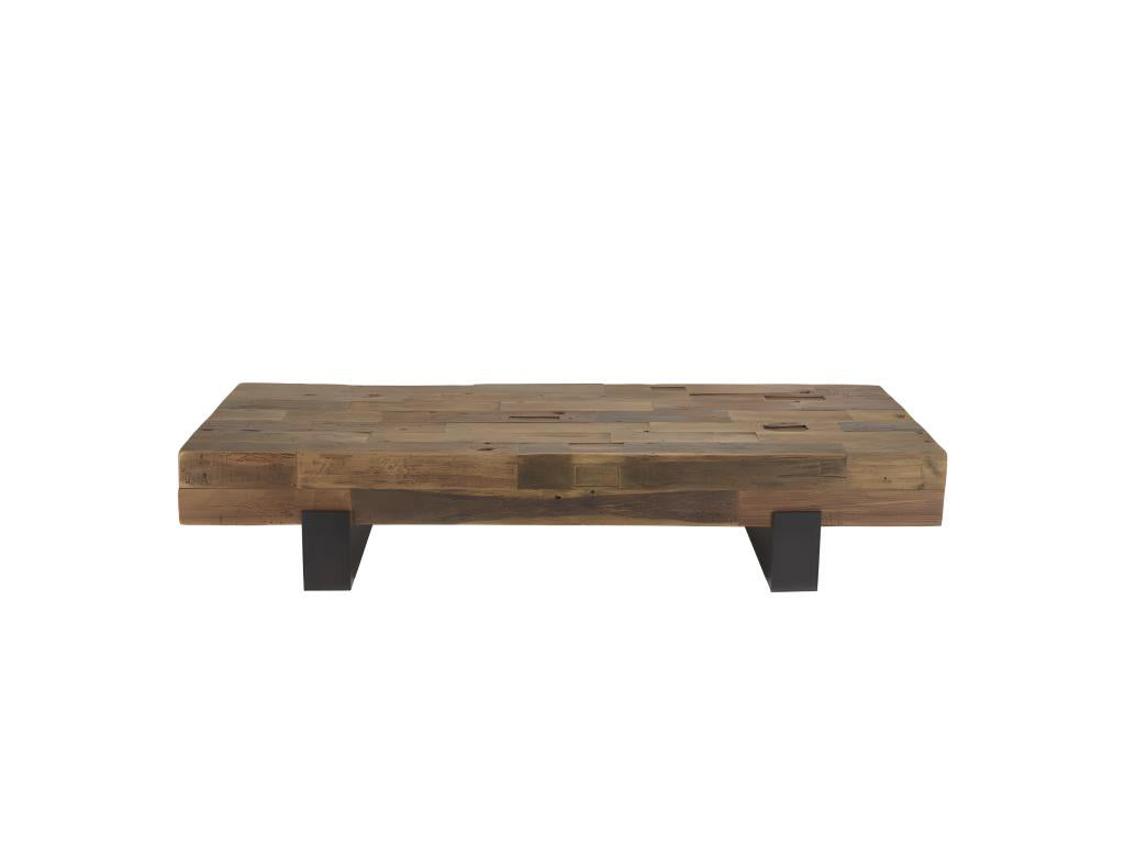 Boisona - Rectangular brown coffee table with solid wood beams MGBT66199