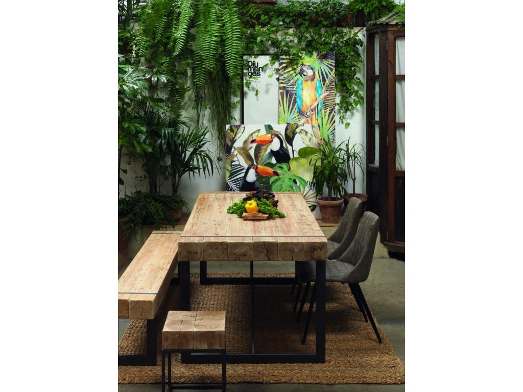 Set of 2 upholstered chairs with black metal legs XYEE62679