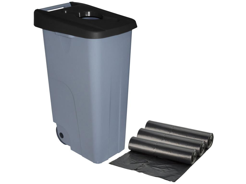 110-litre recycling container opening, 3x garbage bags of 10 units, L57 W42 H88 LBRN91377
