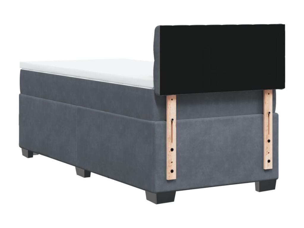 Bed base and mattress, Dark Grey 80x200 cm Velvet XVHJ64077