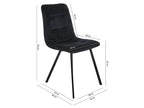 Set of 2 black velvet chairs with black metal legs - Elariva KLKI35586