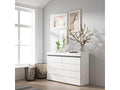 Chest of Drawers/Sideboard/Cabinet 114x35x75 cm Bedroom Room Wardrobe with Drawers White and Black MYHT30403