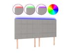 Light Grey LED Headboard 160x5x118/128 cm Fabric FYCR19437