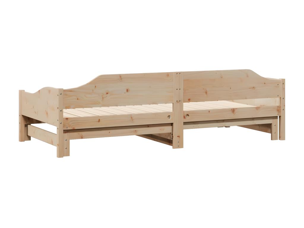 Daybed with pull-out bed 90x200 cm solid pine wood EBYY65435